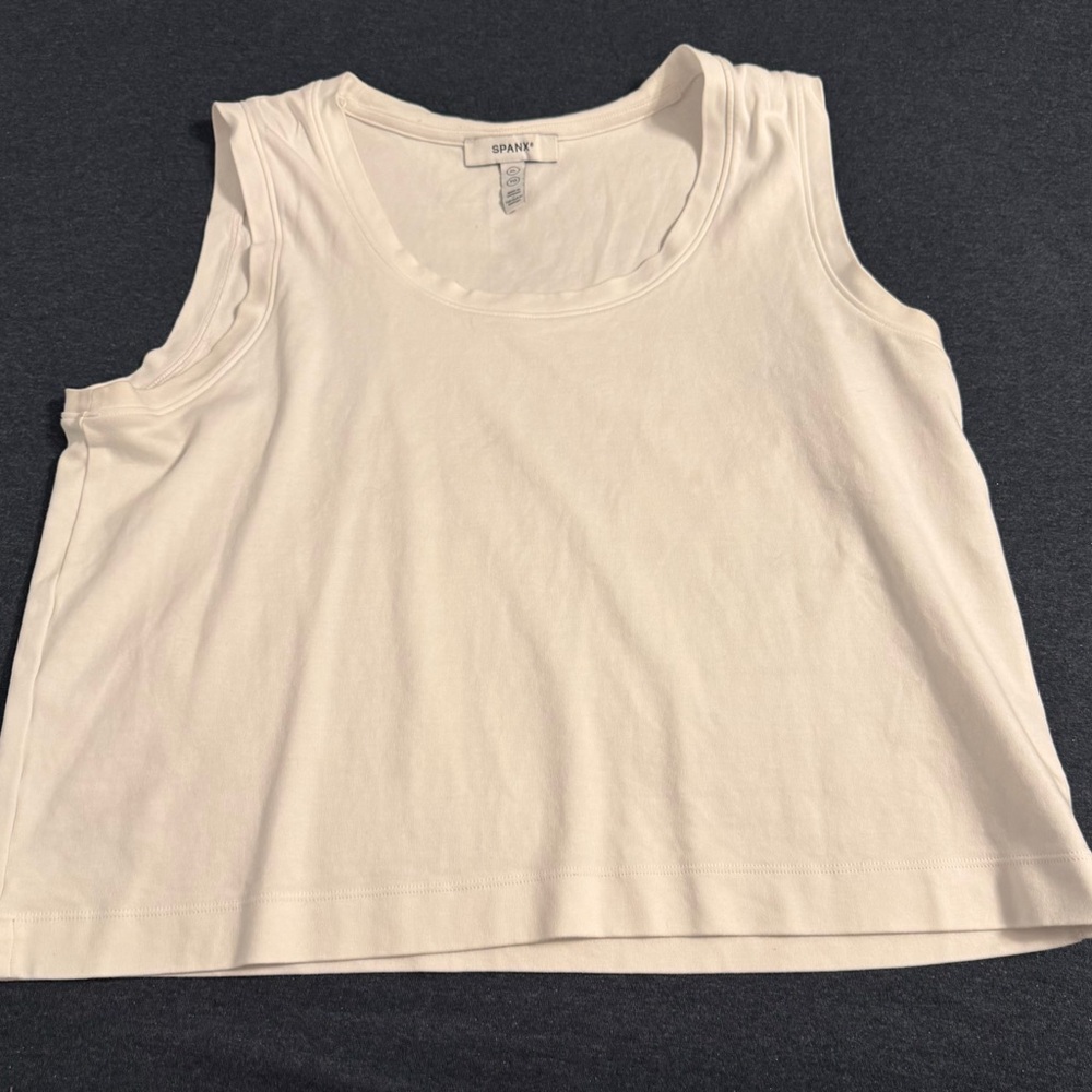 Spanx Women's Cream Sleeveless Scoop Neck Tank